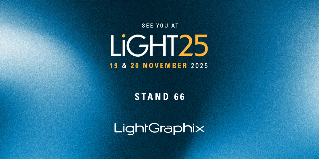 Banner promoting our attendance to Light25 Expo London